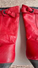 Leuke comfortabele rode laarsjes nappa leder 38 als nieuw, Lage of Enkellaarzen, Ophalen of Verzenden, Zo goed als nieuw, Italiaanse mode
