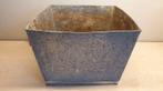 Bloempot 21x21 cm bovenaan, gegalvaniseerd metaal, versmald, Ophalen, Metaal, Binnen