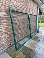 GROENE DUBBELE DRAAIPOORT 3M/1,8M, Ophalen, Met poort, Dubbelstaafmat hekwerk, Zo goed als nieuw