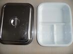 Borden + inox deksel, Ophalen, Zo goed als nieuw, Bord(en)