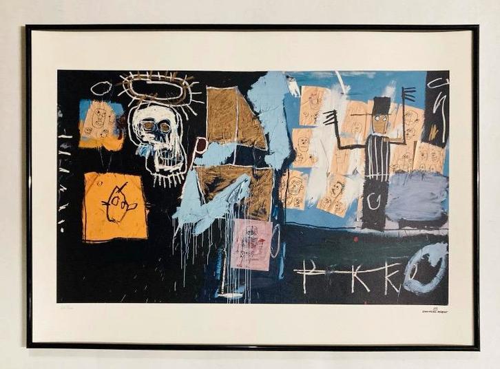 Jean-Michel Basquiat : lithographie vendue encadrée, Antiquités & Art, Art | Lithographies & Sérigraphies, Enlèvement ou Envoi