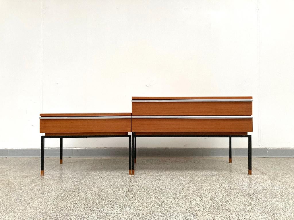 Vintage mid-century teak dressoir/ladekastjes 1960's, Ophalen, Gebruikt, Mid-century, Met lade(s)