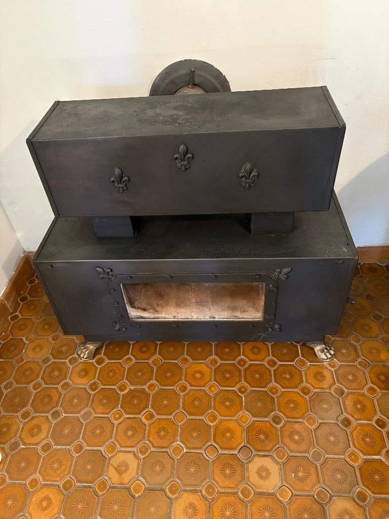 Poêle à bois belge ancien, Maison & Meubles, Poêles, Enlèvement, Utilisé, Bois, Autoportant