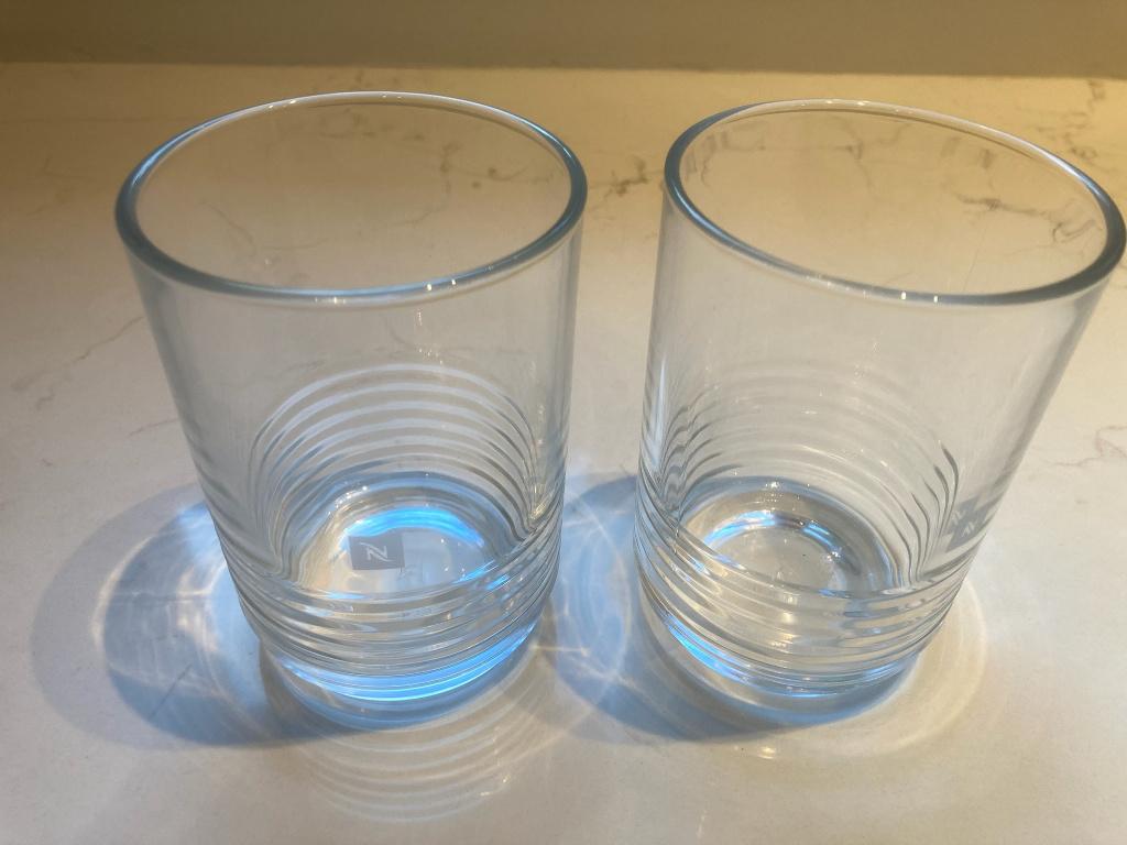 2 Nespresso glazen, Enlèvement, Comme neuf