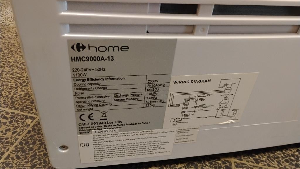 Airco, Electroménager, Climatiseurs, Moins de 60 m³, Comme neuf, Refroidissement et Déshumidification, Enlèvement