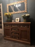 Houten kast met schuiven, 2 kastjes en spiegel, Huis en Inrichting, Kasten | Dressoirs, Ophalen, Gebruikt