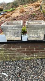 Bloembakken grijs in beton. B=38cm, H=31cm, Ophalen, Zo goed als nieuw, Beton