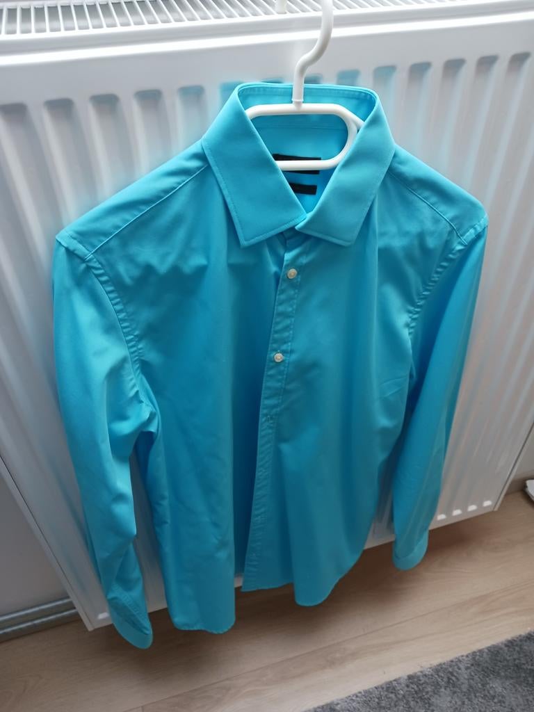 Blauw hemd merk Selection te koop. M 38, Kleding | Heren, Overhemden, Ophalen, Blauw, Halswijdte 38 (S) of kleiner, Zo goed als nieuw