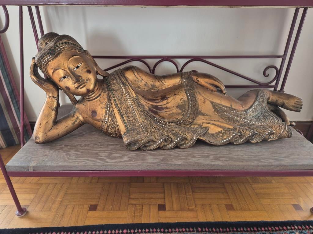 Groot buddha beeld, Antiek en Kunst, Antiek | Brons en Koper, Ophalen of Verzenden