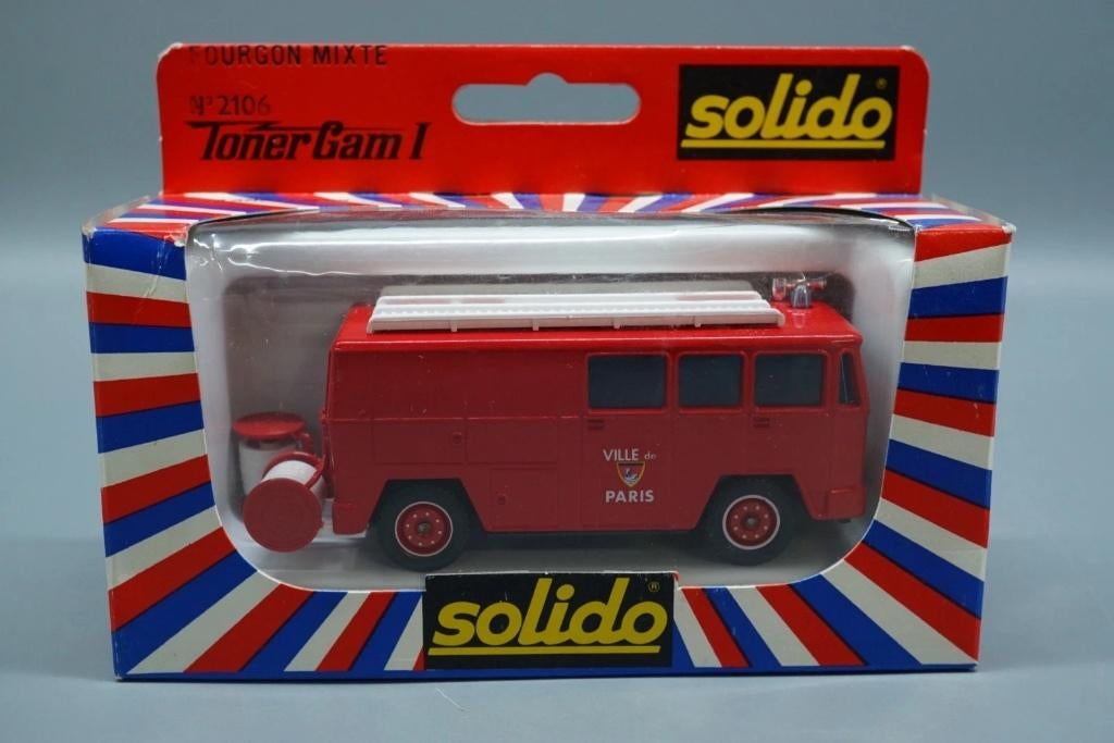 1:55 Solido Berliet Gak 17 Pompiers Ville de Paris brandweer, Ophalen of Verzenden, Zo goed als nieuw, Bus of Vrachtwagen