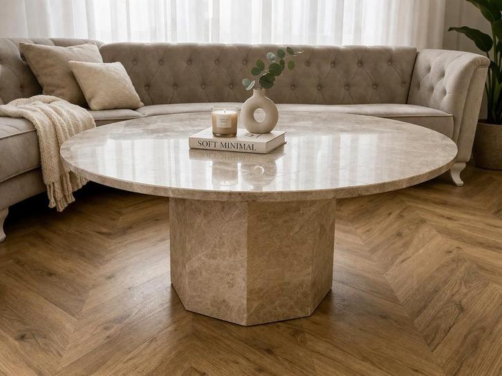 Table marbre beige véritable sur mesure – 100 kg, Maison & Meubles, Accessoires pour la Maison | Étagères