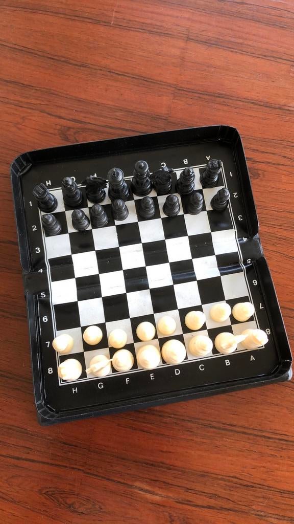 Magnetisch schaakbord (20 op 20 cm ) , reisversie, Een of twee spelers, Ophalen, Gebruikt, Reisspel