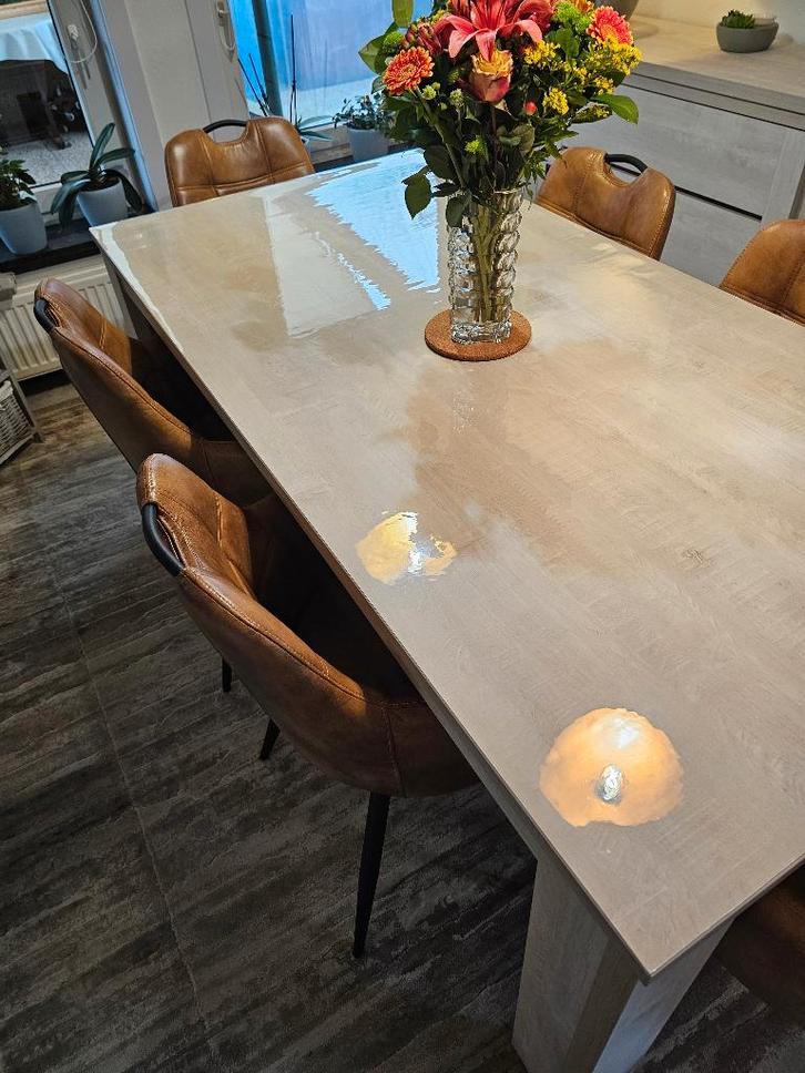 6 Kuipstoelen cognac kleur, Maison & Meubles, Chaises, Comme neuf, Cinq, Six Chaises ou plus, Synthétique, Métal, Autres couleurs