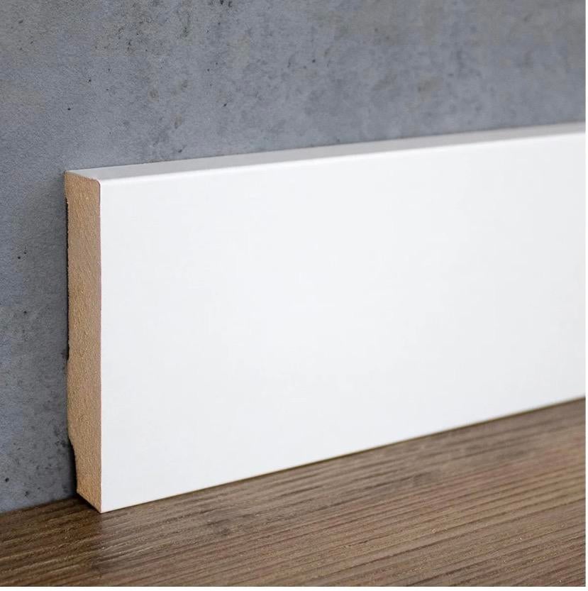 Witte MDF muurplinten, Doe-het-zelf en Bouw, Plinten en Afwerking, Nieuw, 200 tot 250 cm, Plinten, Ophalen
