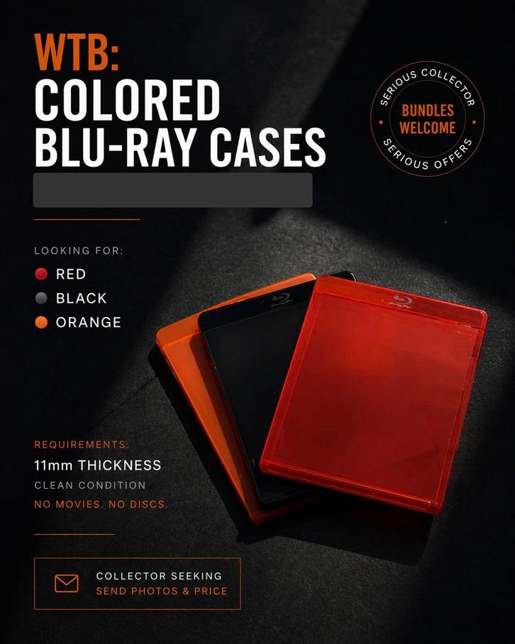 GEZOCHT! 11mm Blu-ray Cases (Red / Black / Orange), Cd's en Dvd's, Blu-ray, Zo goed als nieuw, Horror, 3D, Boxset, Ophalen of Verzenden