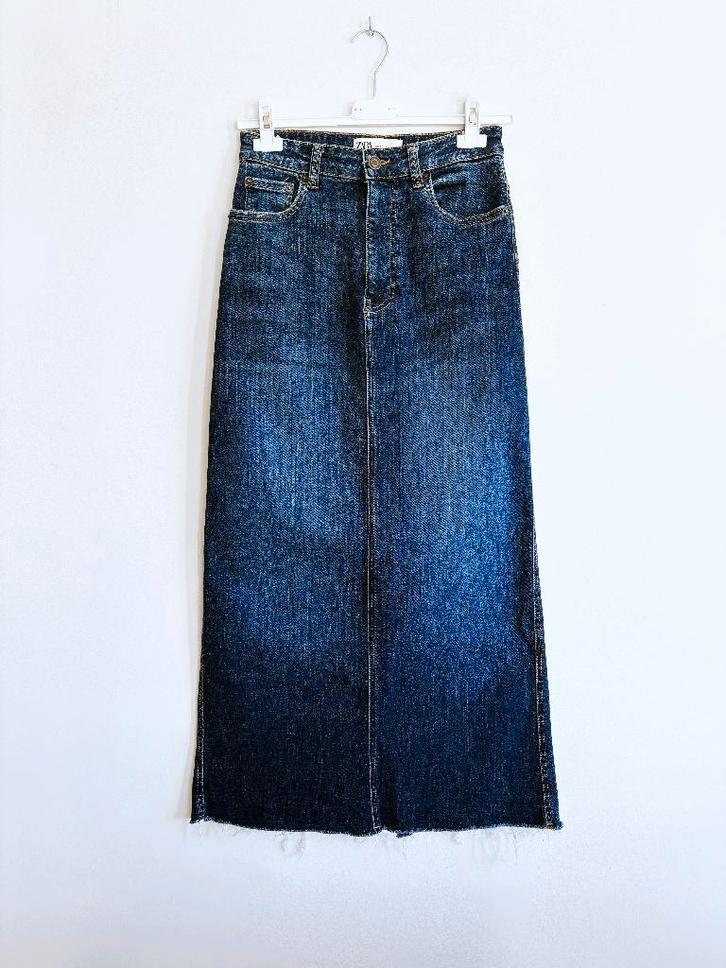 Zara denim maxi‑rok – maat XS/S – 5‑zakken model met split, Kleding | Dames, Rokken, Zo goed als nieuw, Maat 36 (S), Blauw, Onder de knie