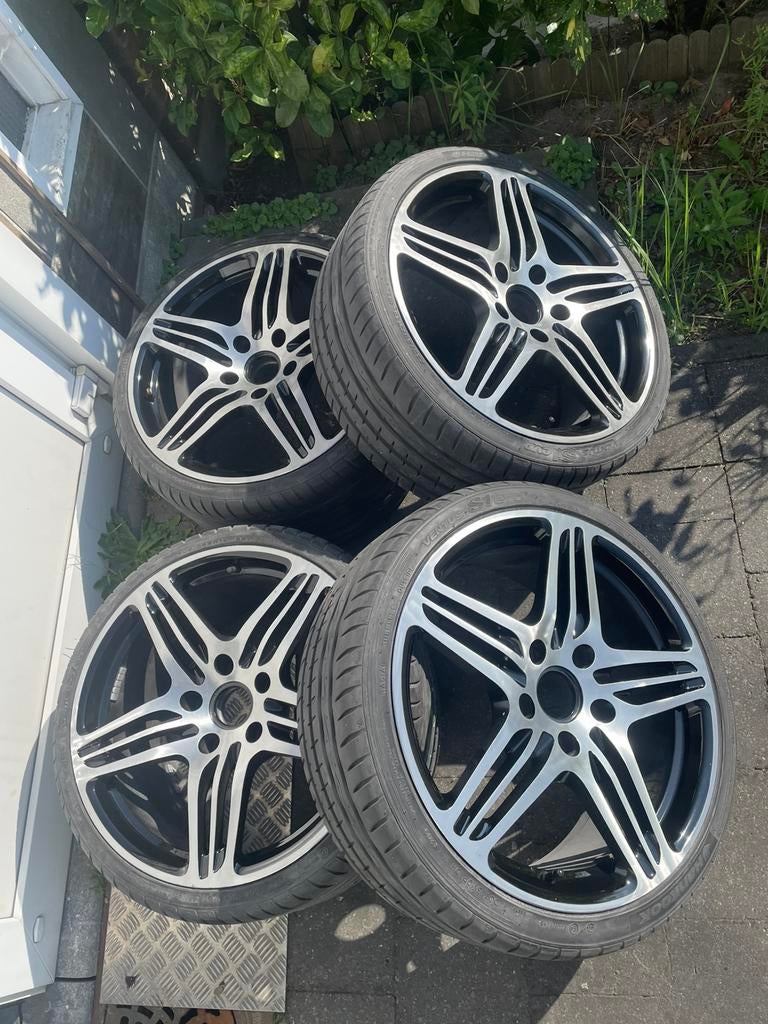 5x130 velgen 19 inch breedset met banden porsche turbovelgen, Auto diversen, Autosport-onderdelen, Ophalen