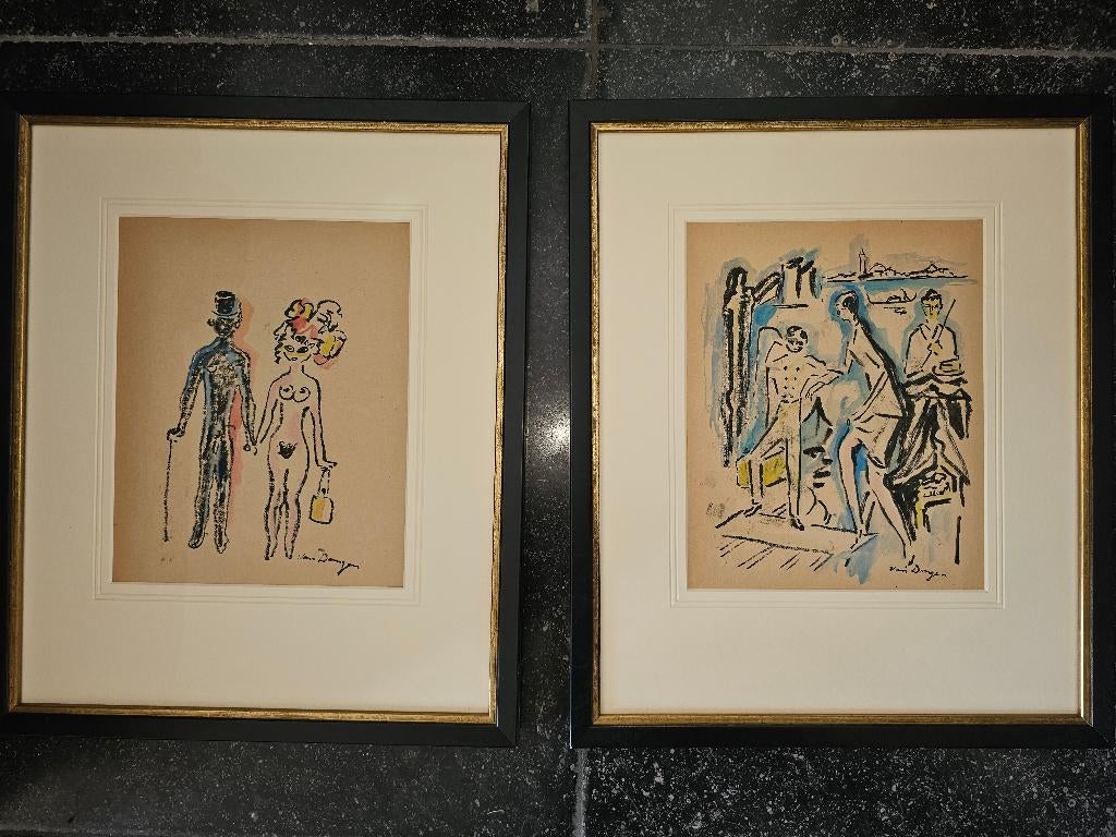 2 Werken van Kees van Dongen  Aquare, Ophalen