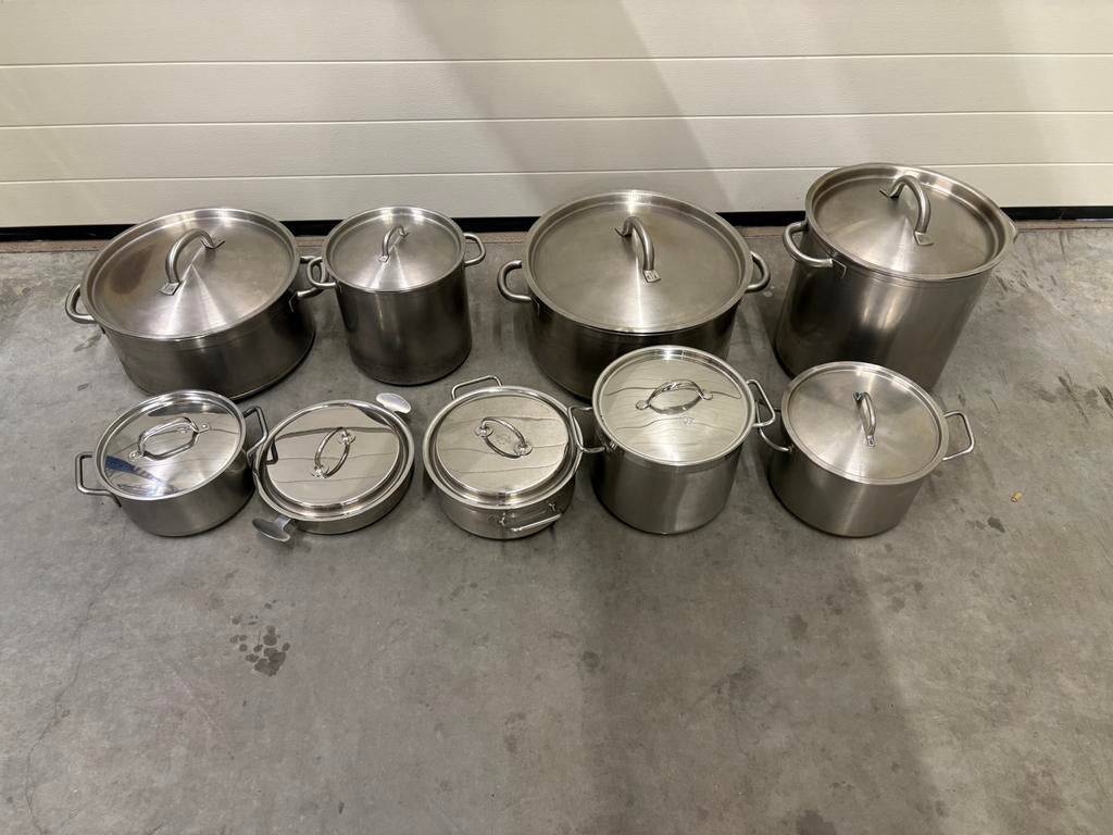 Inox Kookpotten  (zie beschrijving+fotos), Ophalen, Gebruikt, Inox