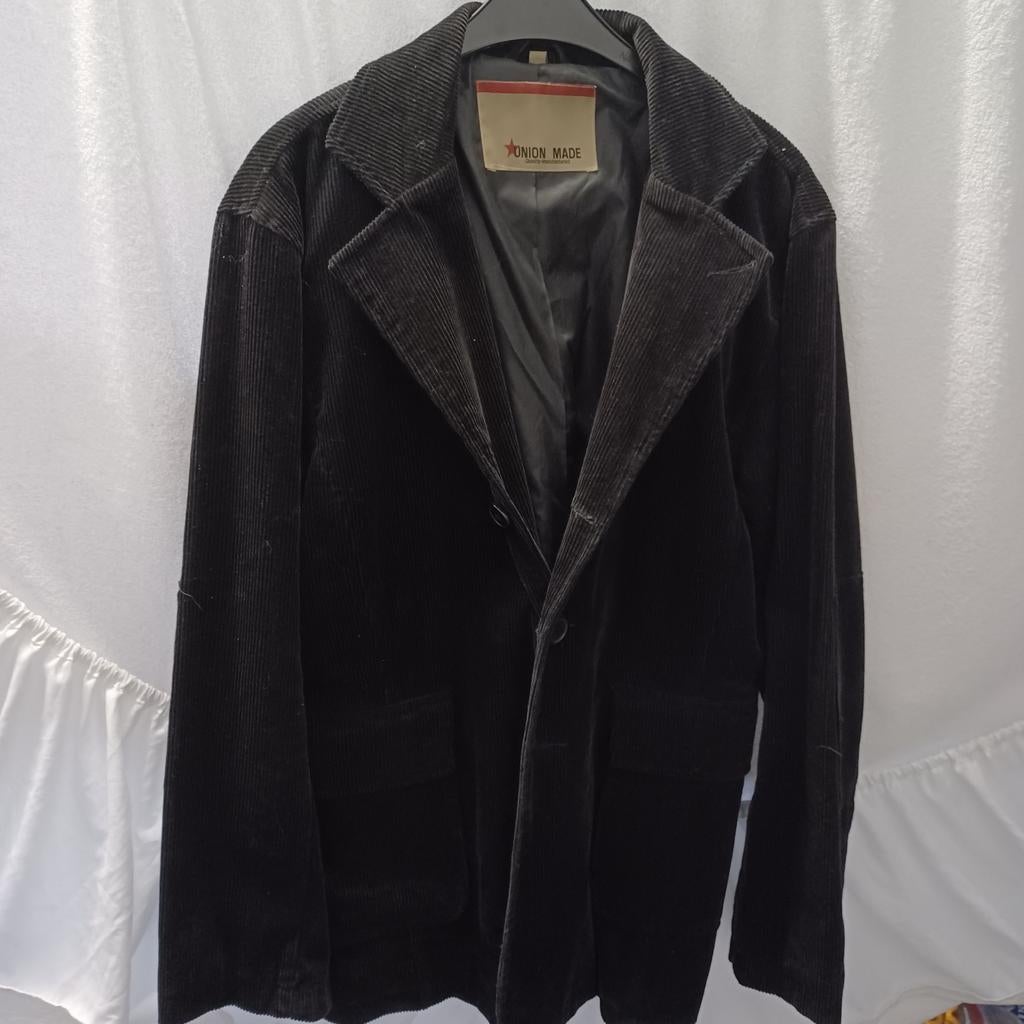 Blauwe fluwelen herenvest large, Kleding | Heren, Kostuums en vesten, Ophalen, Zo goed als nieuw, Maat 52/54 (L), Blauw