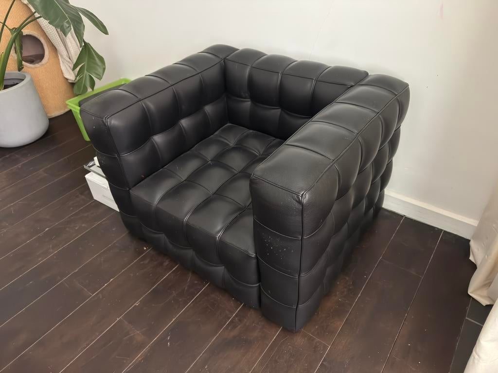 Lederen design zetel, Huis en Inrichting, Ophalen, Gebruikt, Leer