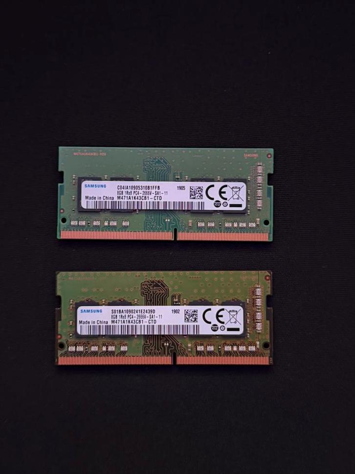 Samsung 16GB (2x8GB) DDR4 2666MHz SO-DIMM laptop RAM, Computers en Software, RAM geheugen, Zo goed als nieuw, Laptop, 16 GB, DDR4