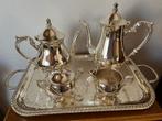 Serveerblad met koffieset verzilverd, Antiek en Kunst, Ophalen, Zilver