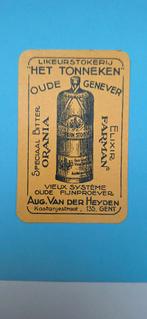 Carte à jouer à Gand _ Distillerie Het Tonneken_geel_200, Enlèvement ou Envoi, Utilisé, Carte(s) à jouer