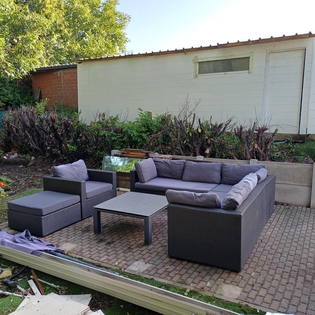 Lounge tuinset met tafel en opbergbox voor kussens, Ophalen, Tuinset