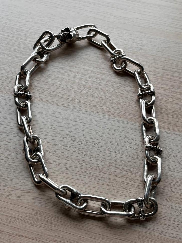 Ketting van Clocks + Colours skulls, Bijoux, Sacs & Beauté, Colliers, Comme neuf, Argent, Argent, Enlèvement
