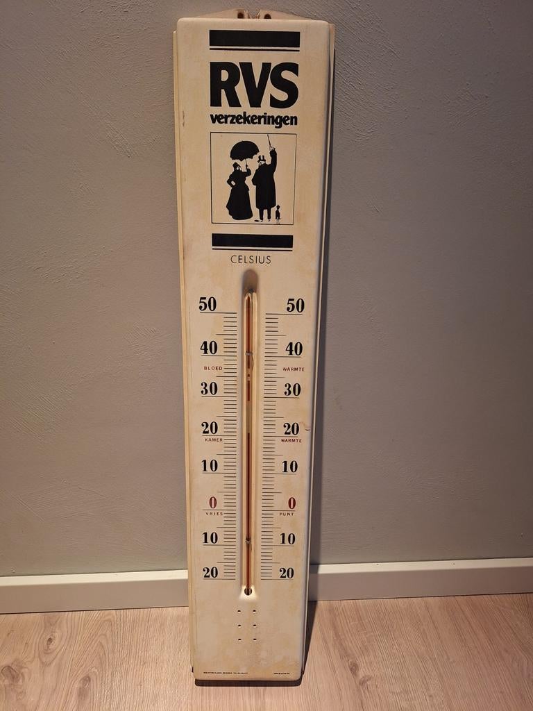Oude thermometer Rvs verzekeringen, Verzamelen, Ophalen