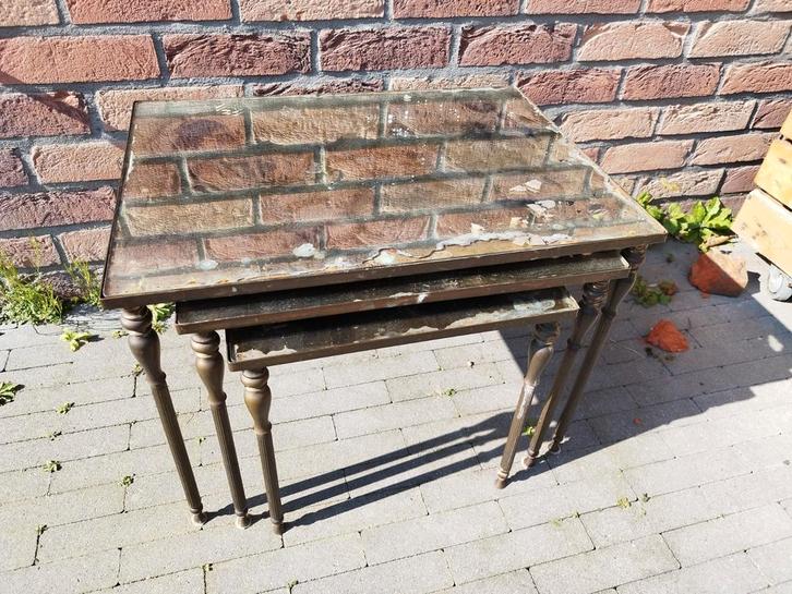 Tables gigognes métal et verre, Maison & Meubles, Accessoires pour la Maison | Autre, Enlèvement