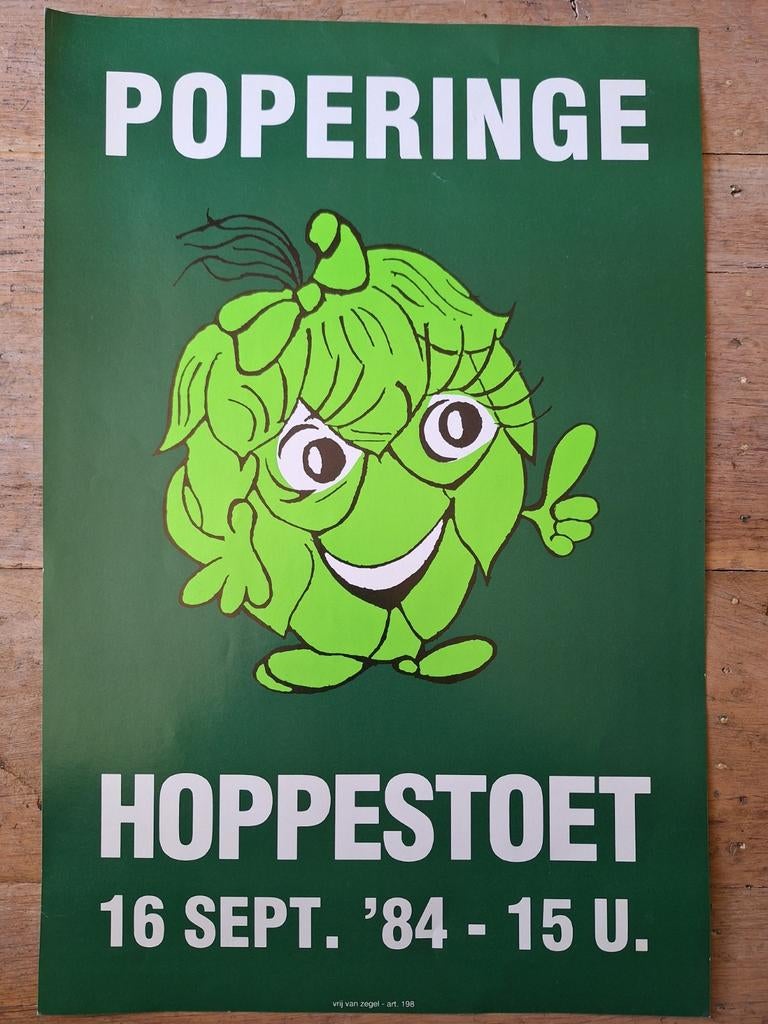 Affiche Poperinge Hoppestoet 1984 bier brouwerij, Ophalen of Verzenden