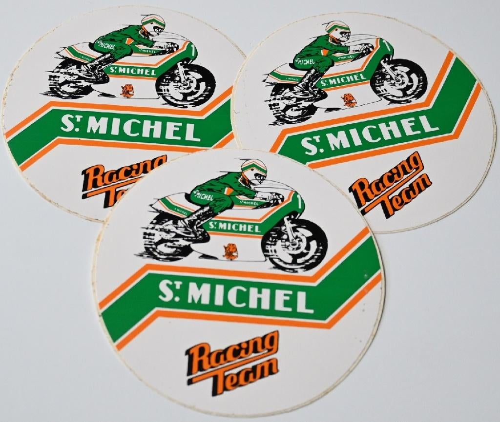 Sigaretten St. Michel / 3 reclamestickers, Ophalen of Verzenden, Zo goed als nieuw, Luciferdoosjes of -merken