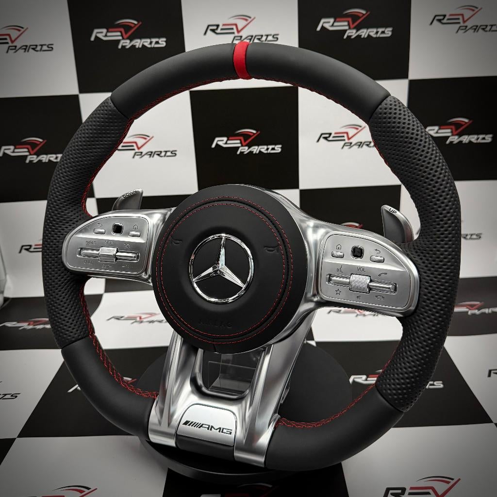 Volant sportif en cuir Mercedes AMG rouge amélioré, Enlèvement ou Envoi, Neuf, Mercedes-Benz
