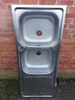 Dubbele spoelbak, Ophalen, Gebruikt, 100 tot 150 cm, Minder dan 25 cm