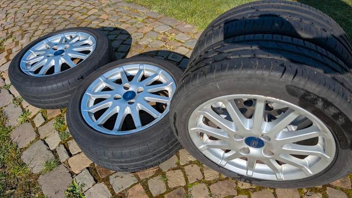 4x velg+zomerband 195/50/R16 Continental Premium contact 2, Auto-onderdelen, Banden en Velgen, Band(en), Zomerbanden, 16 inch