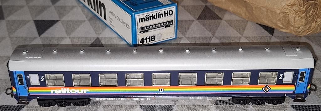 Märklin HO 4118 Railtour personenwagon 2e Kl. van de NMBS, Enlèvement ou Envoi, Comme neuf, Wagon, Märklin