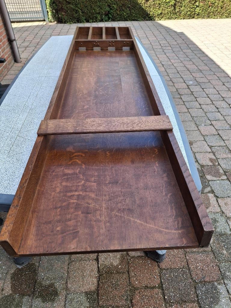 sjoelbak (eiken) met bijhorende schijven, Sport en Fitness, Biljarten en Poolen, Ophalen, Gebruikt, Overige typen