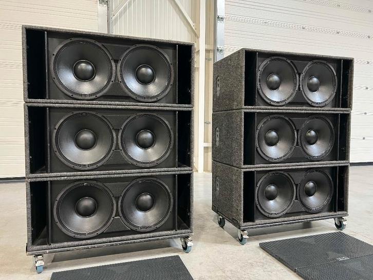6x Nexo RS15C 2x15" SubBass + 2x Nexo wheelboards, Audio, Tv en Foto, Luidsprekerboxen, Gebruikt, Subwoofer, 120 watt of meer
