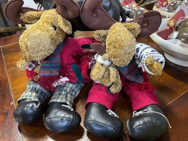 Kerstdecoratie rendier man & vrouw, Diversen, Kerst, Ophalen of Verzenden, Gebruikt