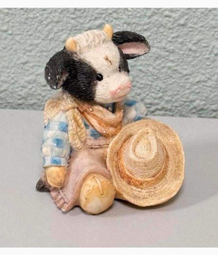 Figur Mary Rhyner Chip 627704 Moo's Chip vache cowboy 1993, Enlèvement ou Envoi, Comme neuf, Animal