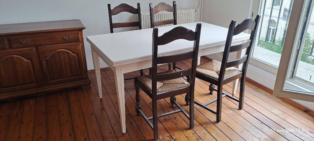 A donner, table + 6 chaises+ salon 5 places, Maison & Meubles, 100 à 150 cm, 75 cm ou plus, Enlèvement, Utilisé