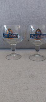 4 verres val dieu écriture doré 25cl, Collections, Enlèvement ou Envoi