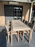 Massief teak tuinset 6p te koop, Enlèvement, Salons de jardin