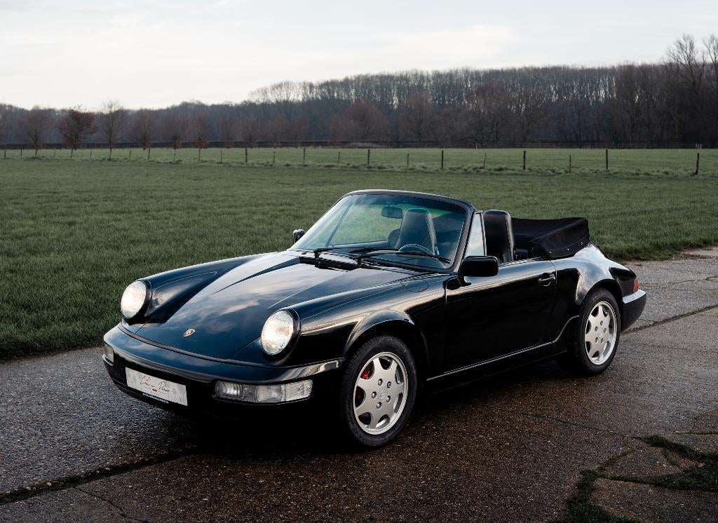 Porsche 911 (964) Carrera 4 Cabriolet, Auto's, Porsche, Bedrijf, Te koop, Bluetooth, Cabriolet, 2 deurs, Handgeschakeld, Zwart