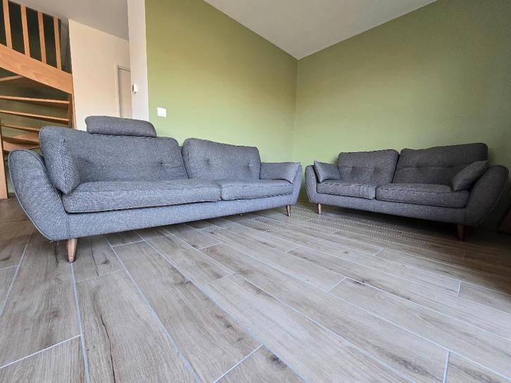 Canapés Poltronesofà 3 places + 2 places, Maison & Meubles, Canapés | Salons, Utilisé, Banc droit, Autres dimensions, Bois, Tissus