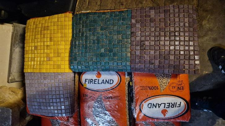 8 dozen echte oude glas mozaïek, verschillende kleuren, Doe-het-zelf en Bouw, Tegels, Nieuw, Wandtegels, Ophalen