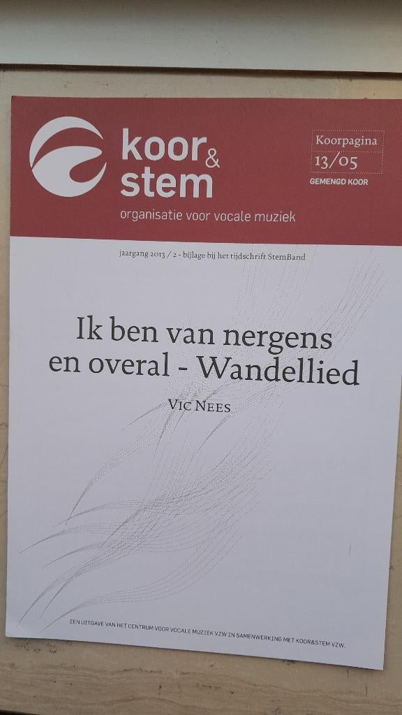 2 koorliederen   van Vic Nees, Muziek en Instrumenten, Bladmuziek, Klassiek, Ophalen of Verzenden, Koor, Nieuw