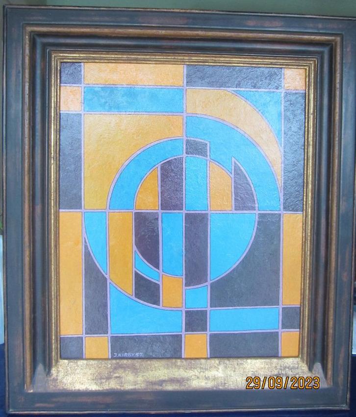 Geometrische Compositie - J. Kirby, Antiquités & Art, Art | Peinture | Abstraite, Enlèvement